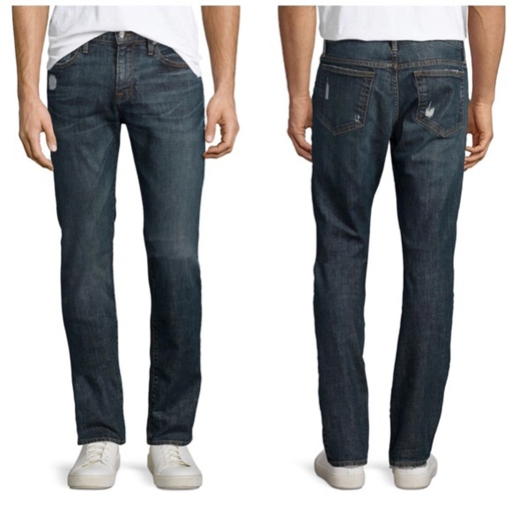 FRAME L’homme Straight Distressed Jeans